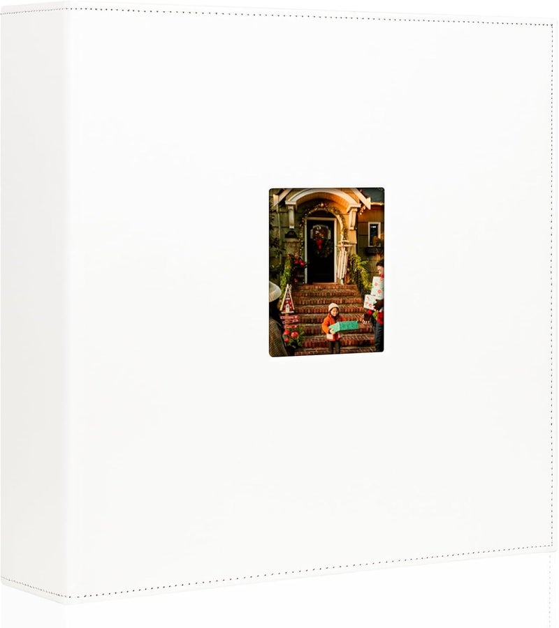 Aevdor 1000 Pockets Photo Album 4x6, Extra Large Capacity Leather Cover Wedding Family Picture Book Holds 1000 Horizontal and Vertical Picture, Acid-free Pages 4x6 Photo Album with Front Window, White - Image 1